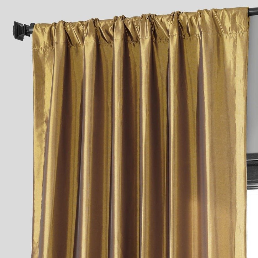 Golden Spice Faux Silk Taffeta Blackout Curtains
