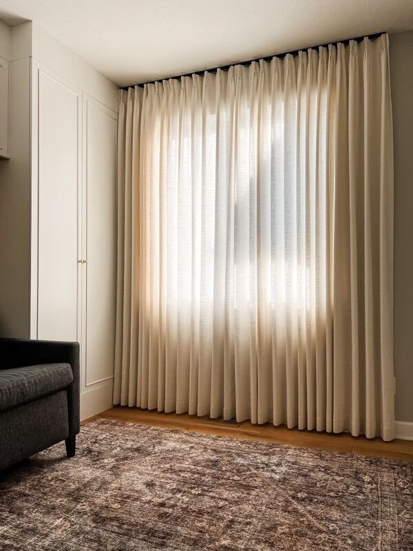 Our Recently installed Sheer beige curtains