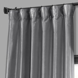 Platinum Faux Silk Taffeta Blackout Curtains