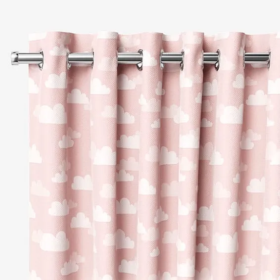 Fluffy Clouds Pink Curtain