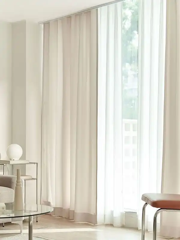 Sheer white chiffon window curtains