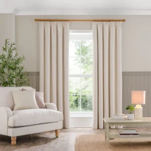 Luna Brushed Blackout Pencil Pleat Curtains