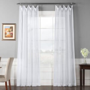 Double Layered White Sheer Curtain