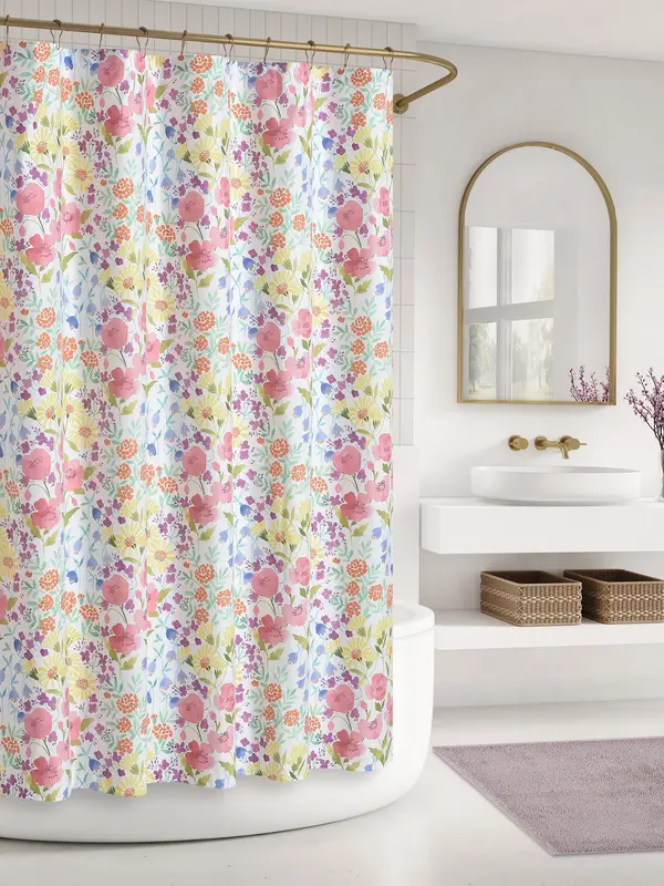 Foral Curtains For Bathroom Shower