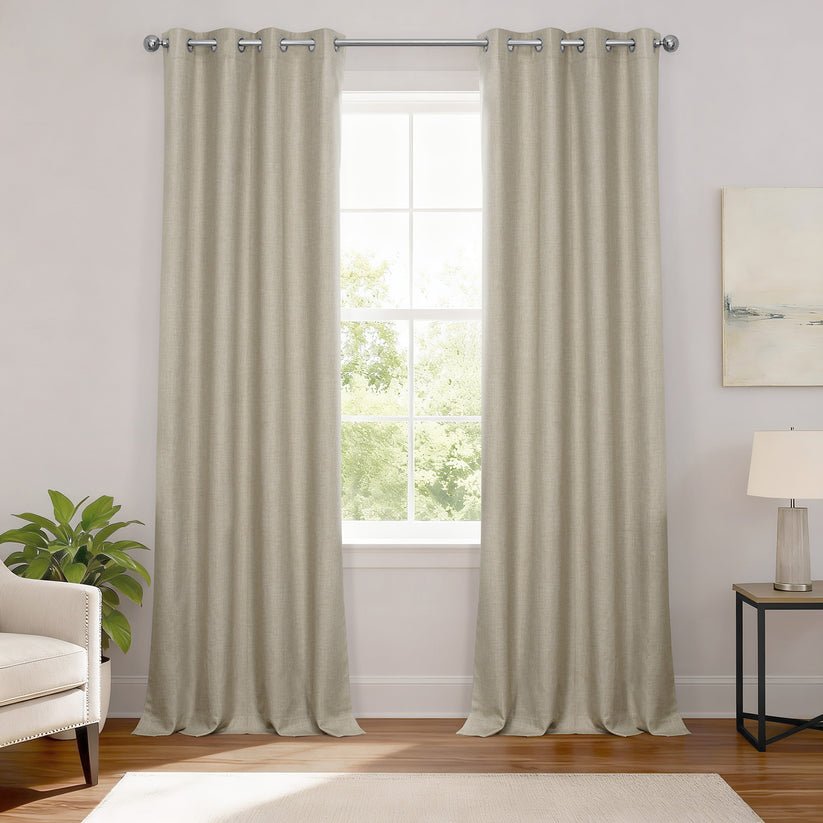 Light Beige Grommet Blackout Curtains