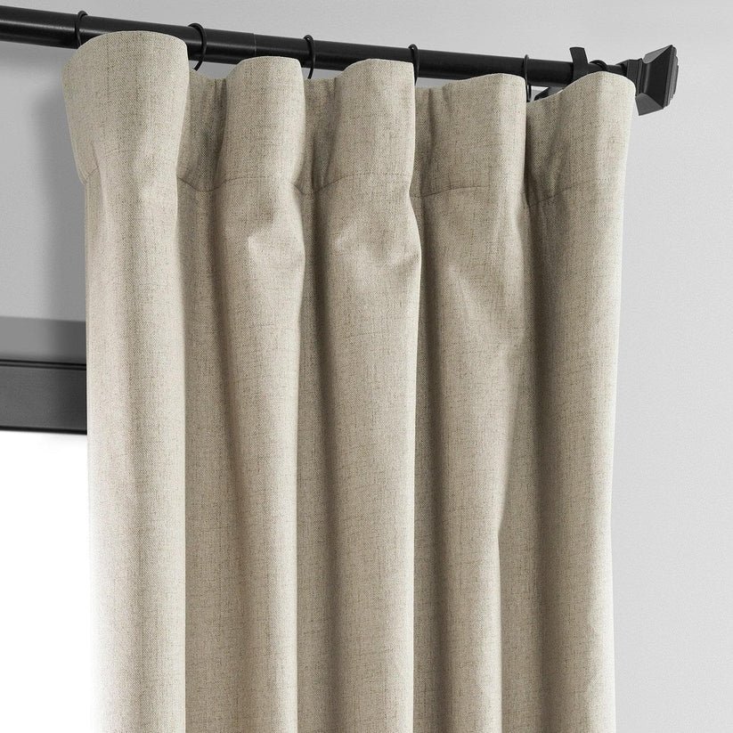 Light Tan Thermal Cross Linen Weave Curtain