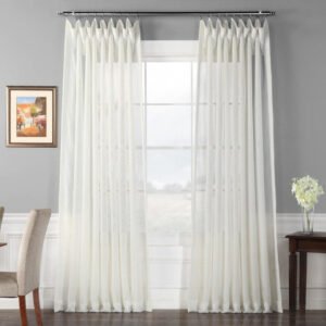 Off-White Double-Layer Sheer Curtain