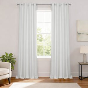 Off White Grommet Blackout Curtain