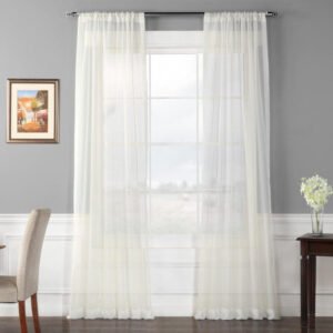 Solid Off White Sheer Curtain