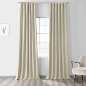 Toasted Tan Thermal Cross Linen Weave Curtains