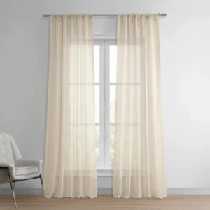 Cotton Seed Faux Linen Sheer Curtain