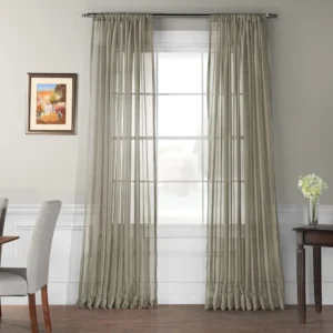 Museum Grey Extra Wide Sheer Curtain