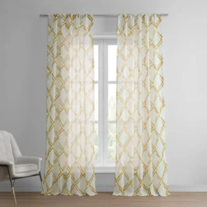Normandy Gold Geometric Sheer Curtain