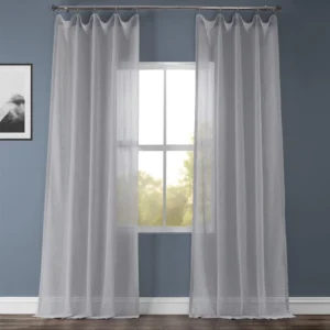 Steel Mountain Faux Linen Sheer Curtain