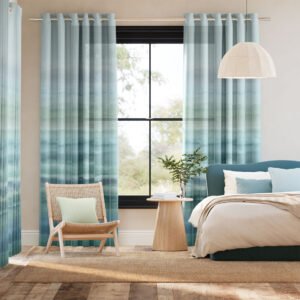 Strata Stripe Voile Ocean Curtains