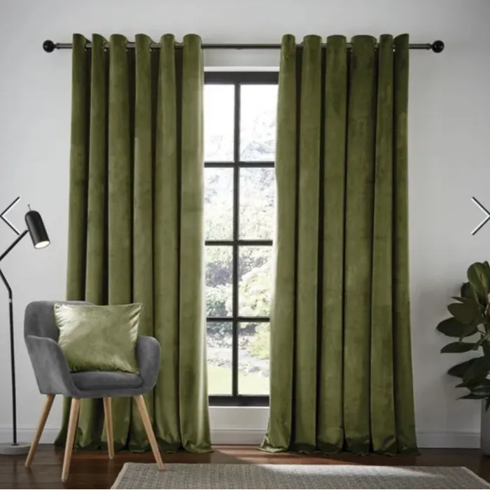 Bold Green Living Room Curtains