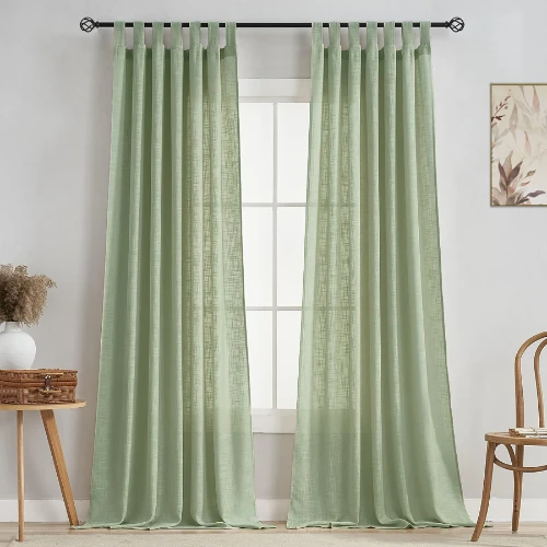 Bold Green Sheer Curtains Dubai