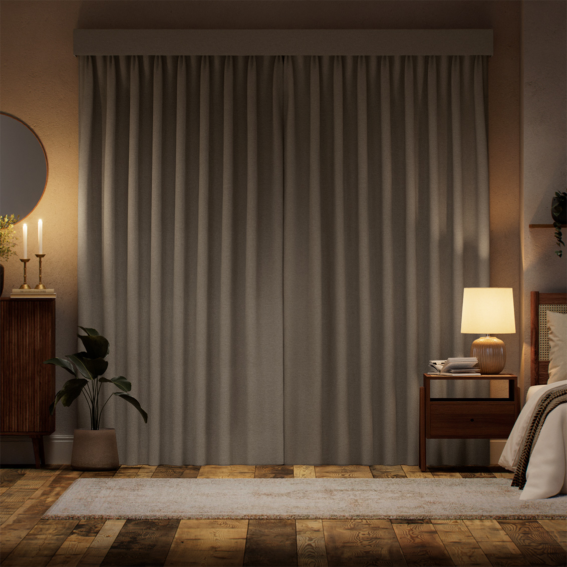 Complete Blackout Cavendish Warm Stone Curtain - Image 2