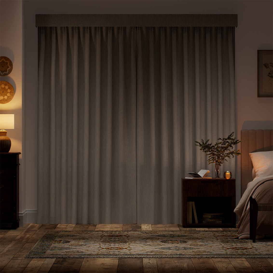 Complete Blackout Ella Stripe Cappuccino Curtain - Image 2