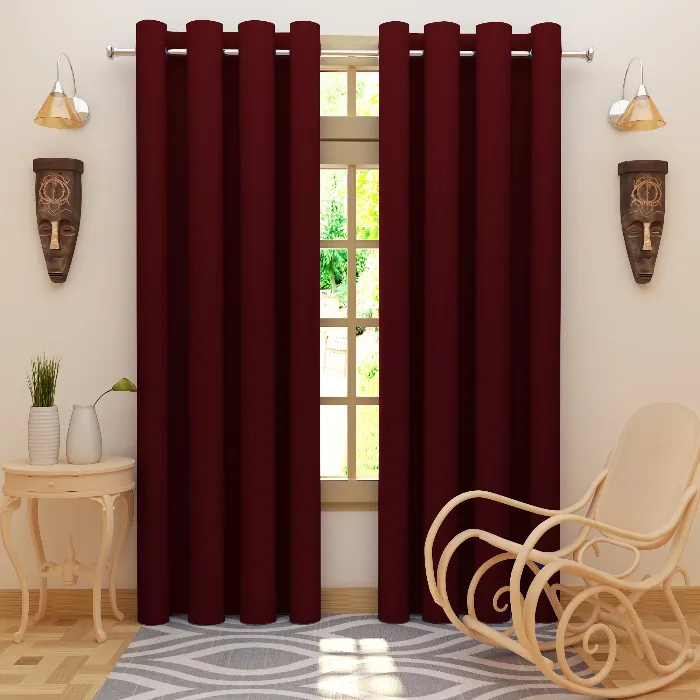 Custom Dark Maroon Blackout Curtains Dubai