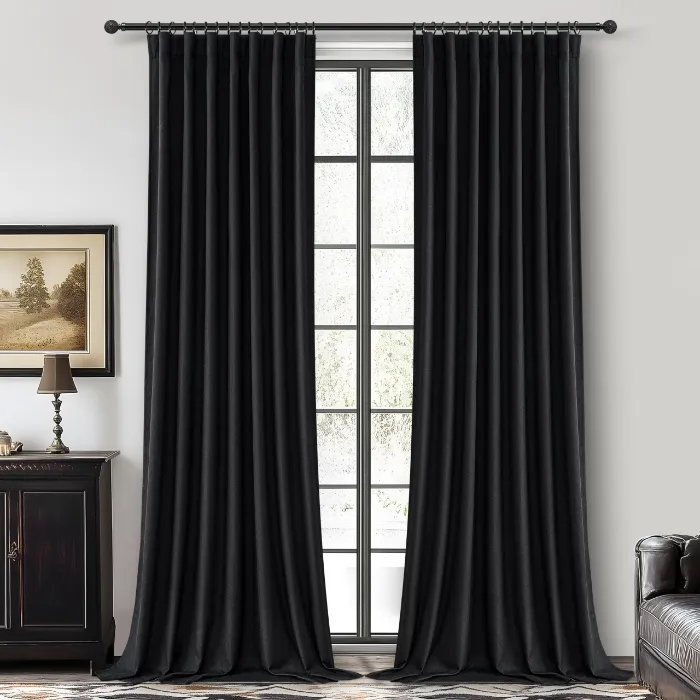 Dark Black Living Room Curtains
