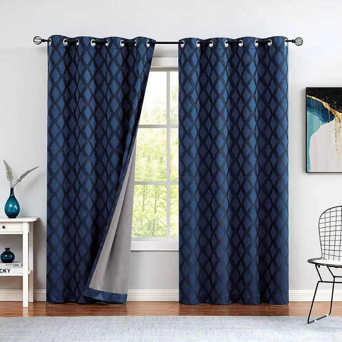 Dark Blue Blackout Curtains Dubai