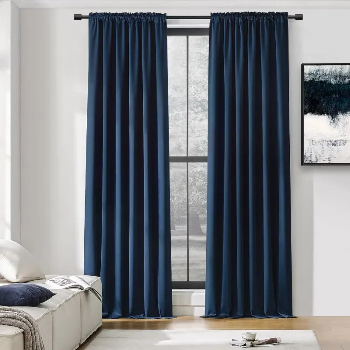 Dark Blue Living Room Curtains