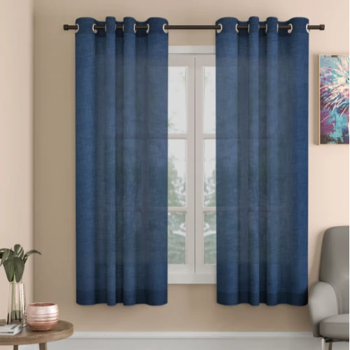 Dark Blue Sheer Curtains Dubai