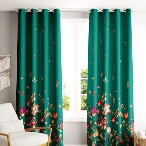 Dark Green Sheer Curtains Dubai