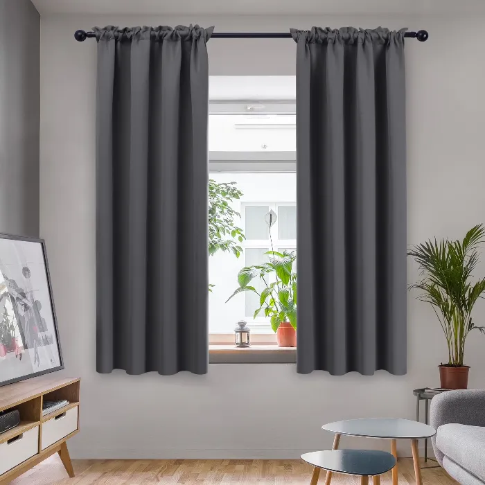 Elegant Dark Grey Blackout Curtains Dubai