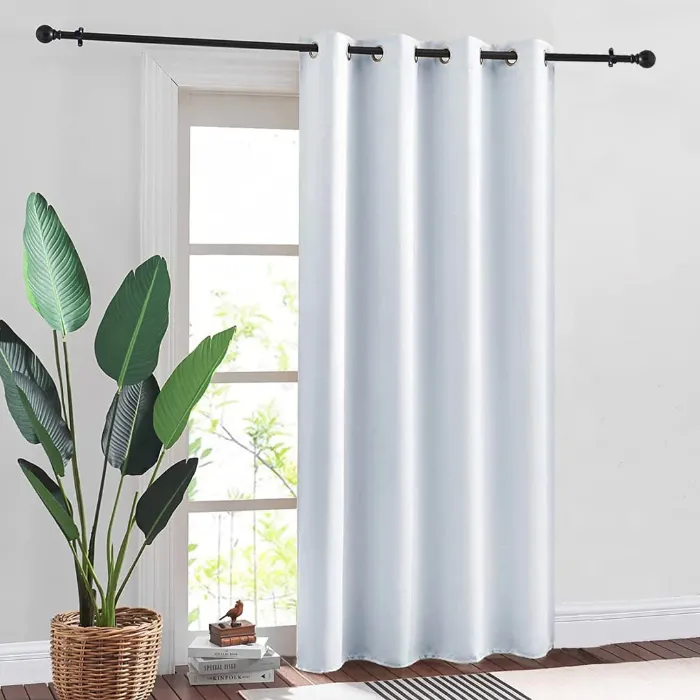 High-Quality Silver White Blackout Curtains Dubai