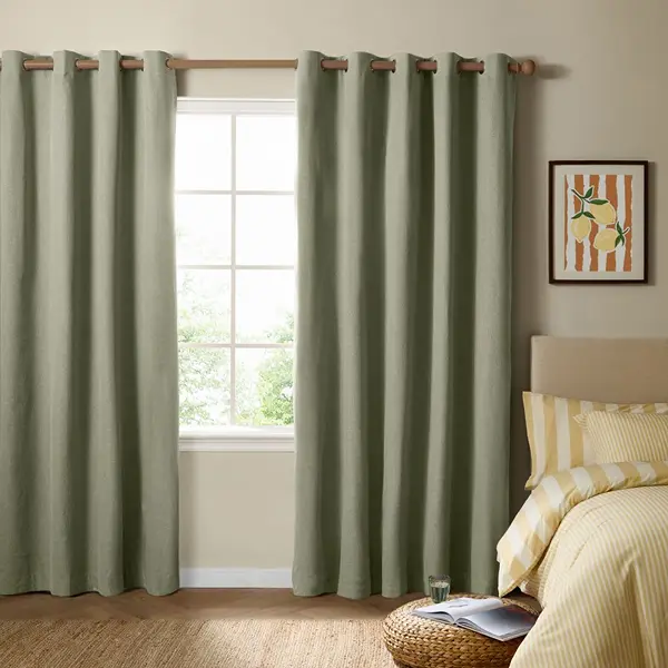 Light Green Eyelet Curtains