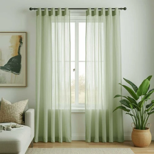 Light Green Sheer Curtains Dubai