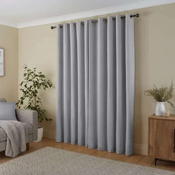 Light Grey Eyelet Curtains