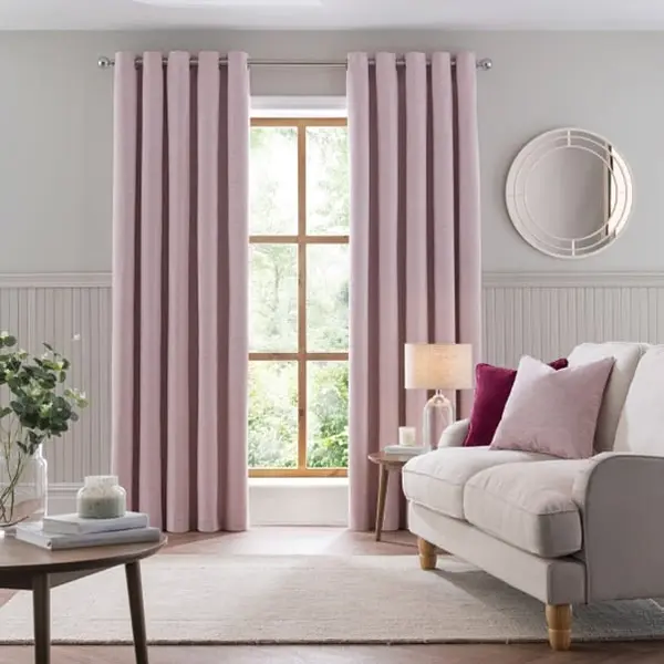 Light Pink Eyelet Curtains