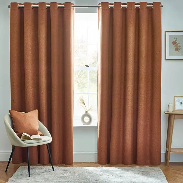 Modern Eyelet Curtains Dubai villa interior