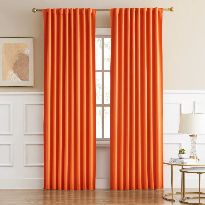 Premium Dark Orange Blackout Curtains Dubai