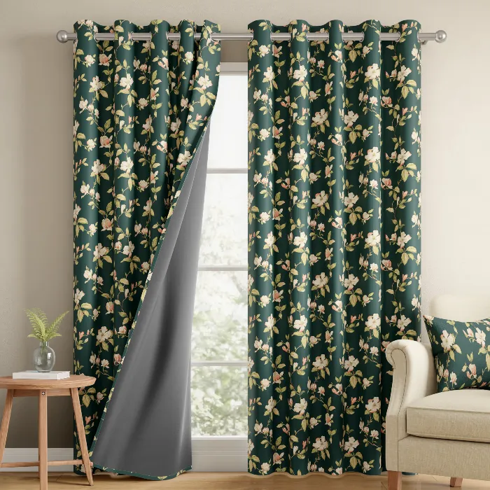 Printed Green Blackout Curtains Dubai