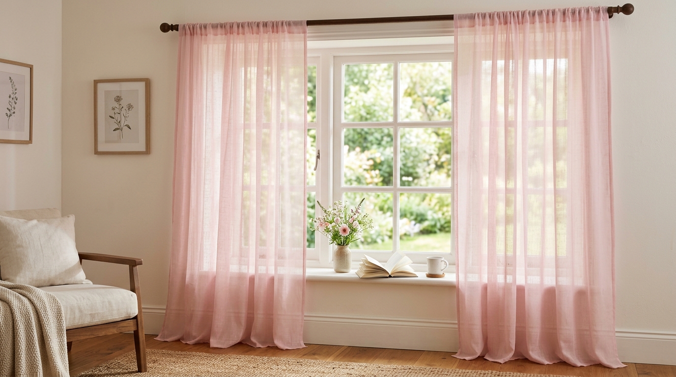 Sheer Curtains Light Pink
