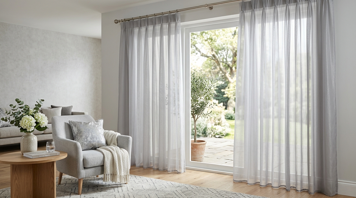 Sheer Curtains Silver Grey
