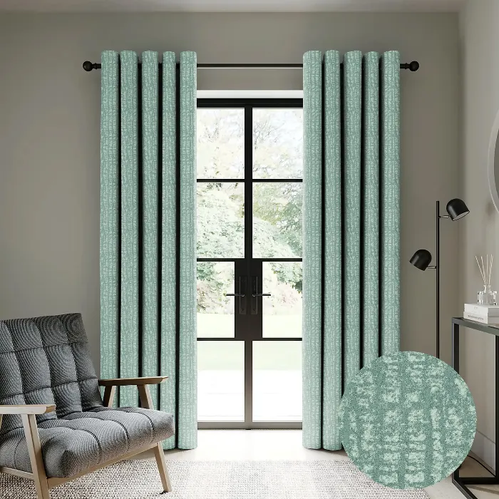 Silver Green Blackout Curtains Dubai