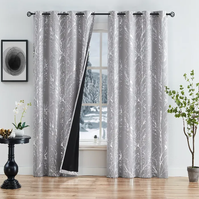 Silver Grey Blackout Curtains Dubai