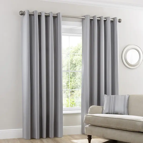 Silver Grey Eyelet Curtains