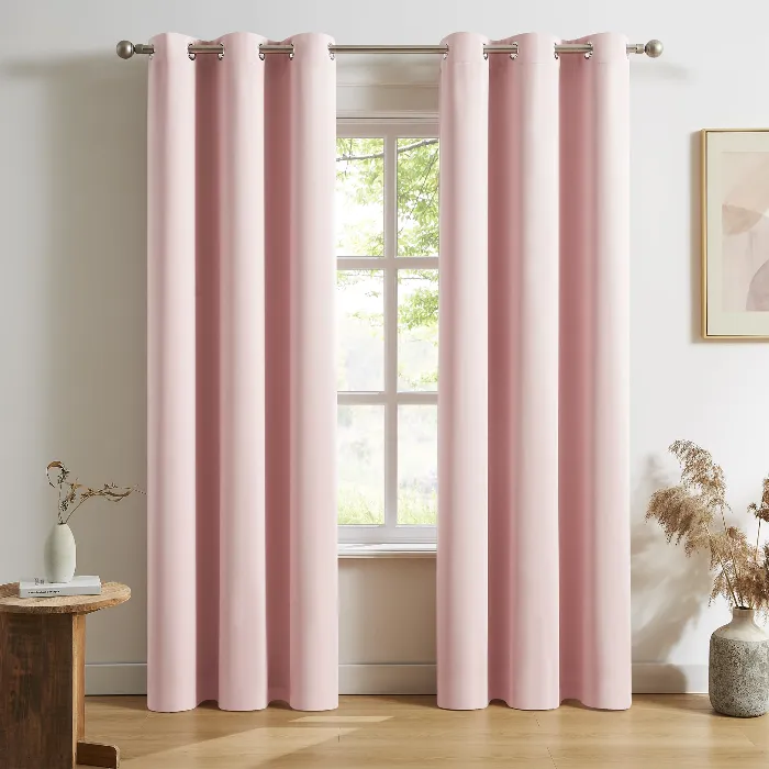 Soft Light Pink Blackout Curtains Dubai