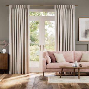 Twill Stripe Blush Curtains