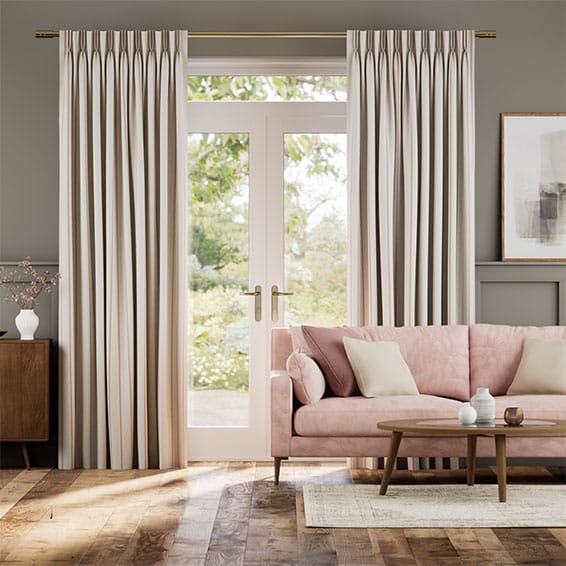 Twill Stripe Blush Curtains