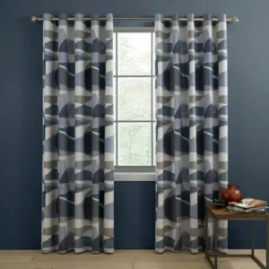 Bronte Geo Blackout Eyelet Curtains