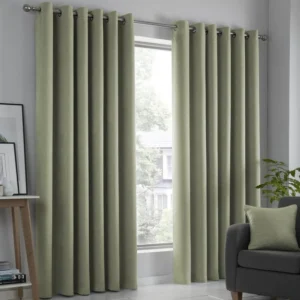 Fusion Strata Green Dimout Living Room Curtains