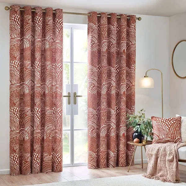 Nola Chestnut Eyelet Curtains