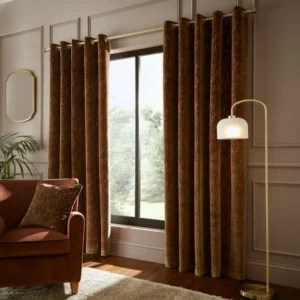 Sasha Cut Velvet Eyelet Curtains